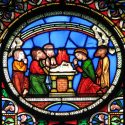 Noah offers Sacrifice - stained glass