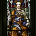 Christ the High Priest - Stained glass detail from the great west window of Lancaster Cathedral